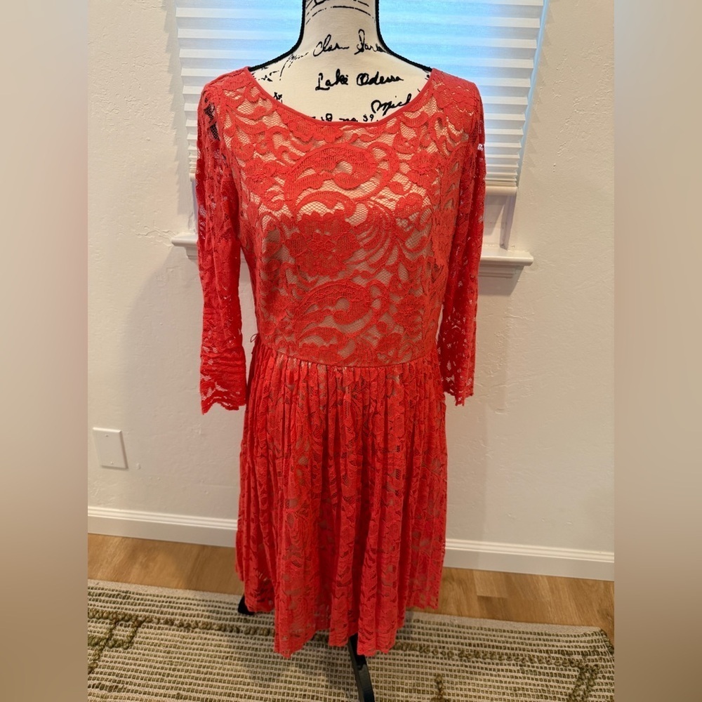 Coral Lace Dress 12P